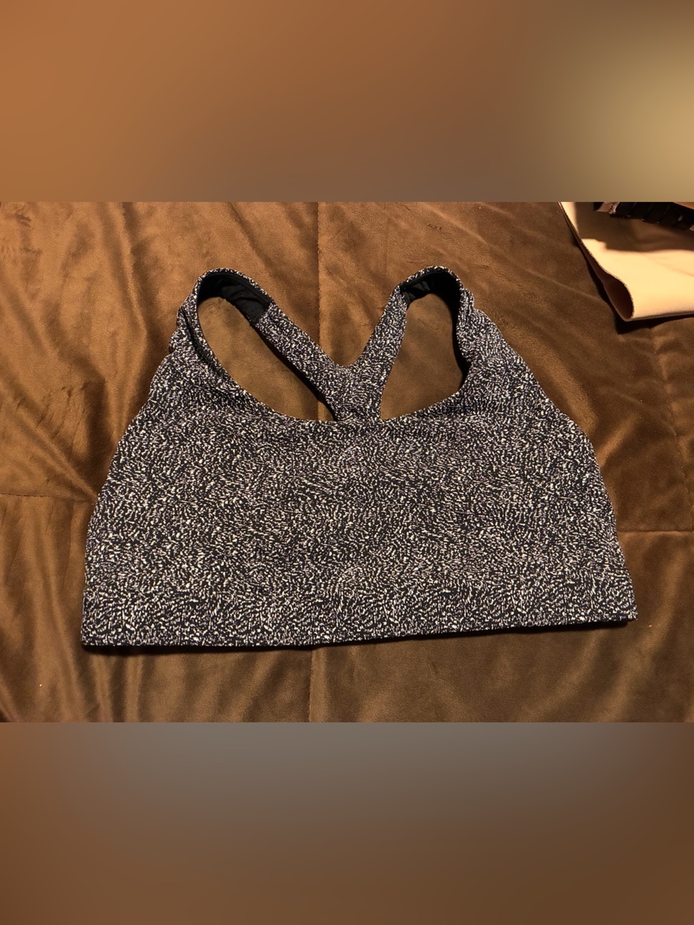 Athleta brand Heathered Racerback Sports Bra,size large,runs small in my opinion